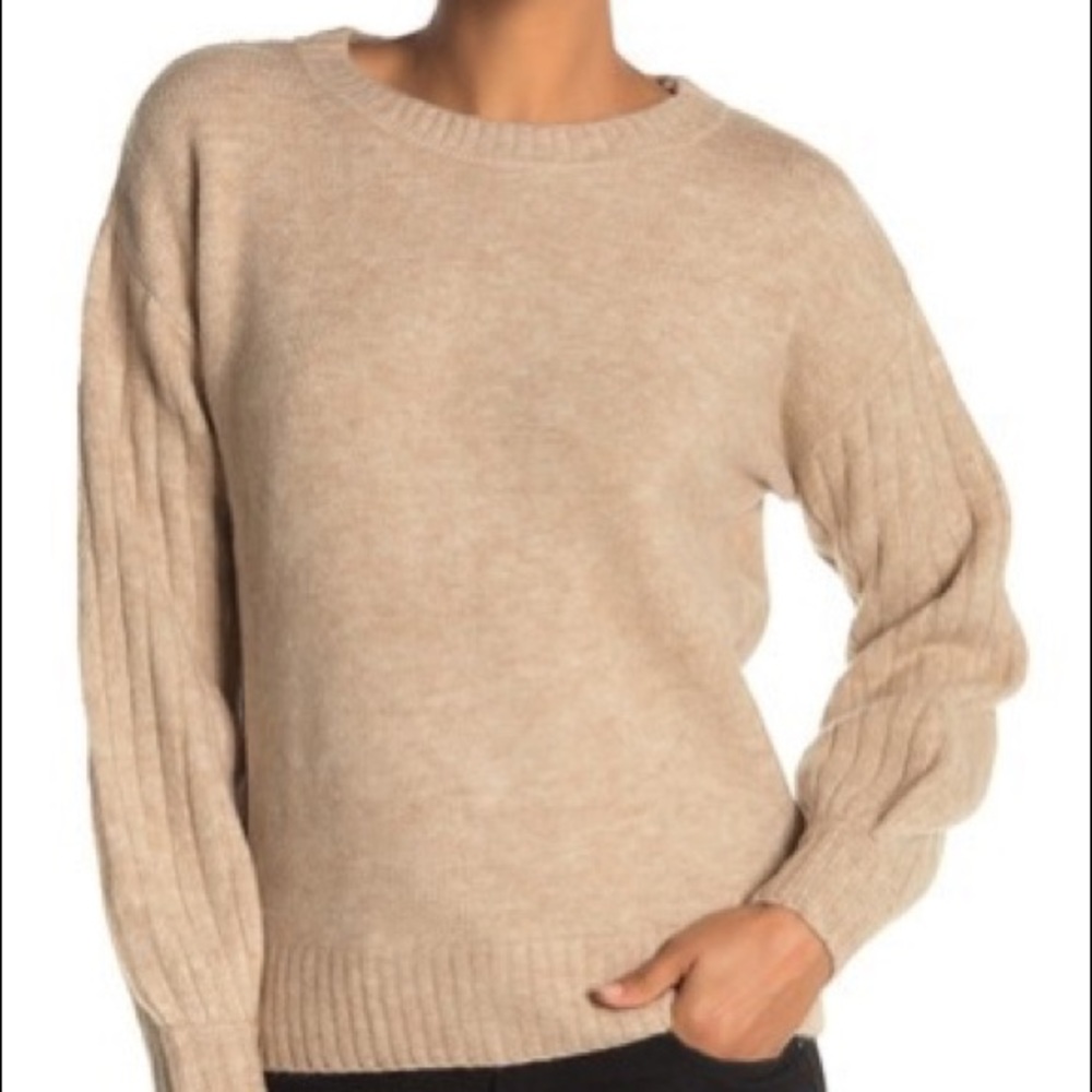 Max‎ Studio Cozy Ribbed Puff Sleeve Sweater